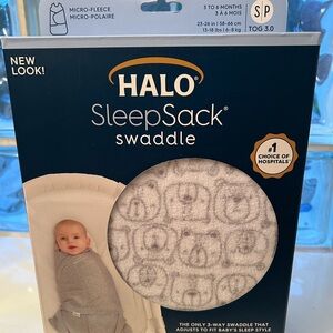 HALO Innovations Microfleece Sleepsack Swaddle Wrap - Bear Faces - S